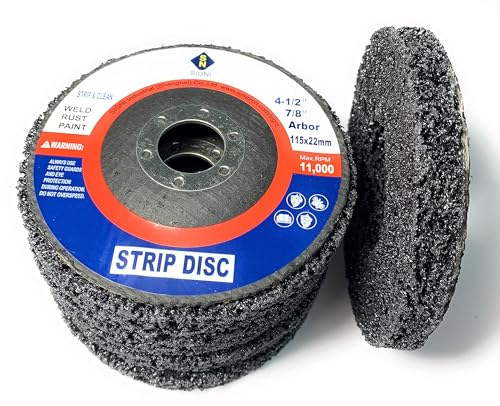 SIGNI 5 Pack 4-1/2" x 7/8" Poly Strip Discs Stripping Wheel for Angle Grinder -Remove Paint, Rust and Clean Welds Oxidation (5 Pack-Black) - color: 5 PACK-BLACK