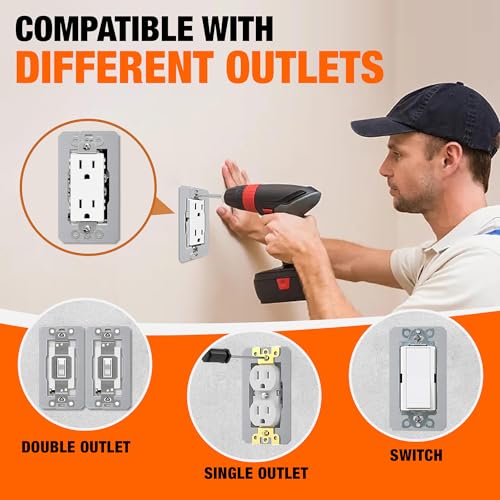 Dual-Plate Wall Plate Outlet Spacer SUS 304 Flush Fit Leveling Plates-10Pcs