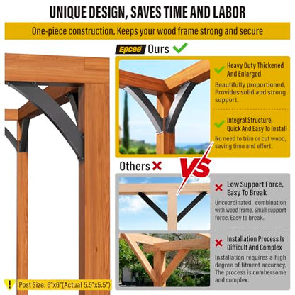 Heavy Duty 45 Degree Angle Support Bracket 4"×4" (Actual: 3.2"×3.2") Wood Beam Support Hardware Degree Post Bracket for Gazebos Pagola Porches 8Pcs - size: 4"×4"