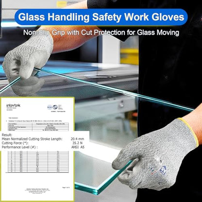 Dowellife Cut Resistant Work Gloves for Men & Women - ANSI A5 & EN388 Level 4, Breathable PU Coated, Grey Non-Marking - for Gardening, Fishing, Automotive, Construction, Wood Carving (Large, Grey) - size: Large (Pack of 1)