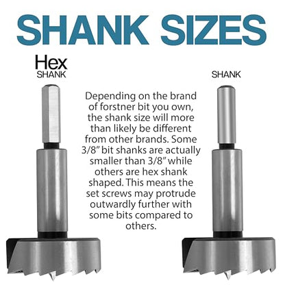 6" & 10" Forstner Bit Extension Set 3/8" Collet - size: 6" & 10" (3/8" Shank)