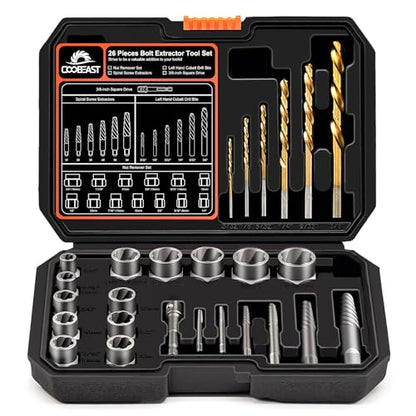 26Pcs Bolt Extractor Kit,Left Hand Drill Bit,Easy Out Screw Bolt Extractor - size: 26 PCS