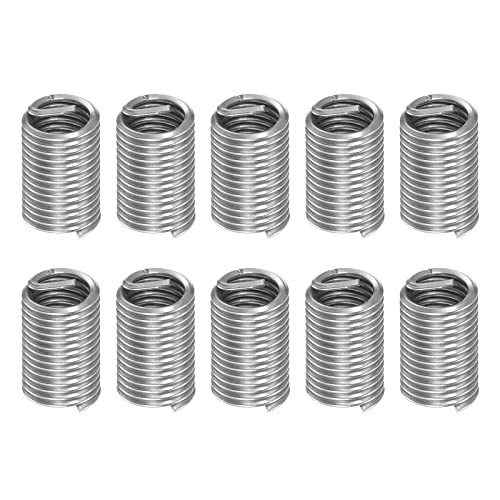 HARFINGTON 10pcs Wire Thread Inserts M6 x 1 3D 304 Stainless Steel Helical Coiled Wire Threaded Sleeve - size: M6 x 1