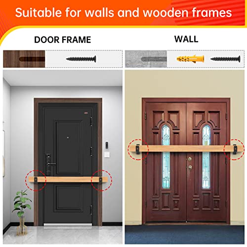 Thickened Door Barricade Bracket, 2 Pack-Black, Iron, Steel, Powder Coated, U-Shaped, Door Mount, 2X4 Lumber Compatible, Home, Barn, Shed, Garage, Gate Security Reinforcement - color: 2 pack-PRO