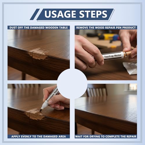 GOODTAKE Furniture Repair Kit Wood Markers Wax Sticks, for Stains, Scratches, Wood Floors, Tables, Desks, Carpenters, Bedposts, Touch Ups, and Cover Ups (Furniture Repair Kit)