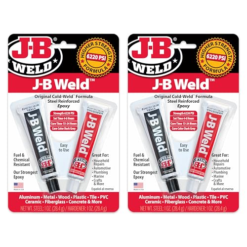 J-B Weld Original Epoxy, Steel Reinforced Epoxy, High Strength - 2 Pack, Dark Grey (8265S-2) - size: 2 oz - 2 pack