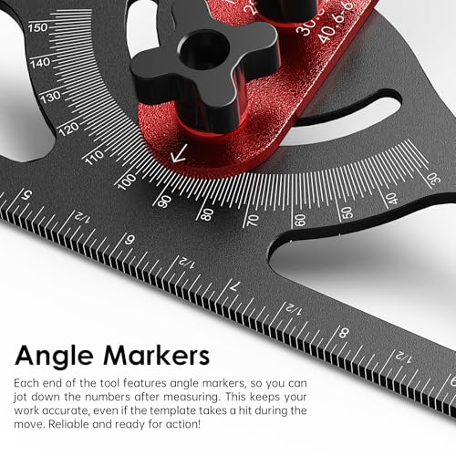 Stair Tread Template Tool - Dual Solid Nut Locking Stair Tread Tool Jig - color: Red-Gray