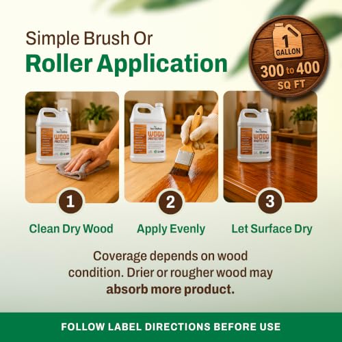 Smart BioHemp Wood Sealer, Non-Toxic Indoor & Outdoor Wood Treatment - size: Gallon