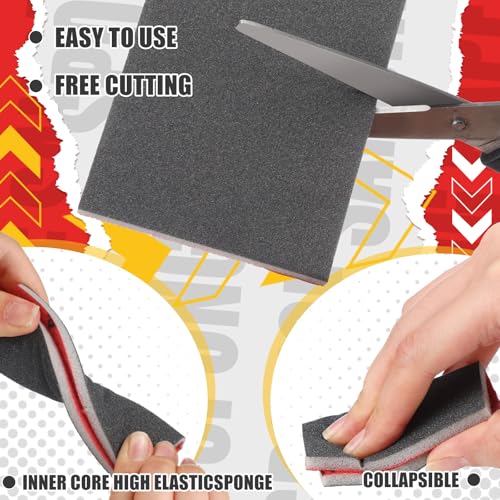 48 Pcs Sanding Sponge 3x4 Inch 120/180/240/320/400/600/800/1000/1200/1500/2000/2500 Grit Sandpaper Assortment, Wet/Dry Sandpaper,Reusable Sanding Blocks for Wood, Metal, Drywall,Polishing