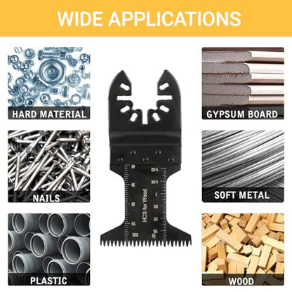 2 Piece Oscillating Tool Blades Universal Quick-Release Fit Multitool Blades for Wood Cutting, Trim Work, Flush Cutting, Black2