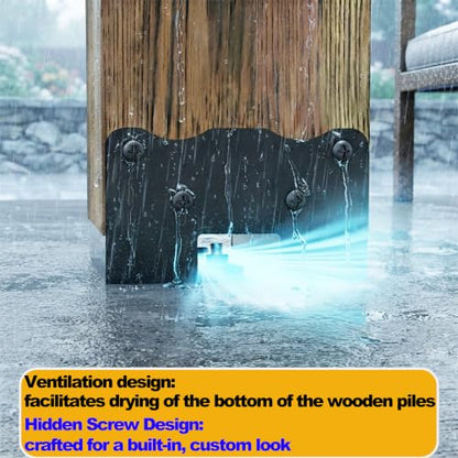 Eurydice 6x6 Deck Post Base Anchor Brackets Inner 5.6"x5.6",4PC Heavy Duty - size: 6 IN-4PC