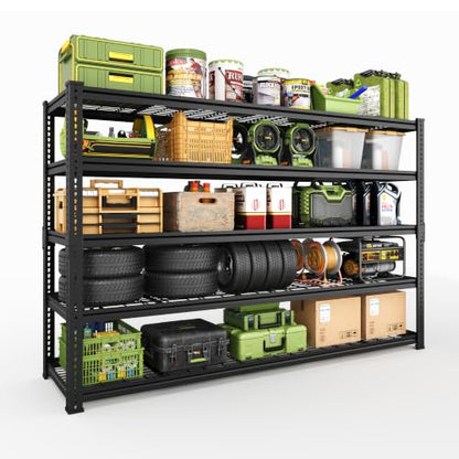 60" W Adjustable Storage Shelving, 3300lbs Heavy Duty Garage Rack - size: 60"W x 24''Dx 78"H