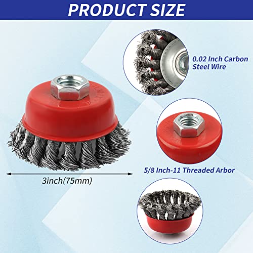 6 Pack Wire Wheels Cup Brush for 4 1/2 Angle Grinder - style: 6 Pack Wire Wheel Cup