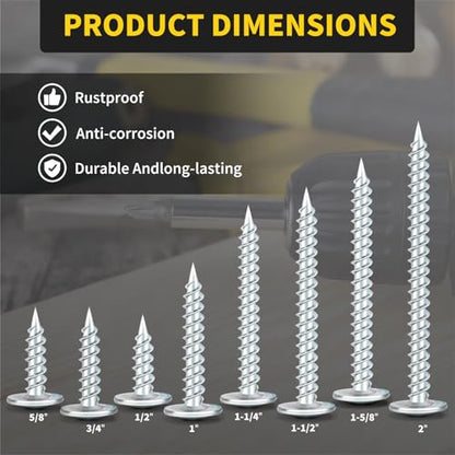 Truss Head Wood Screws #8 x 2 Inch, 50PCS, FIXLINK Self Tapping Screws - color: Silver, size: #8 x 2"