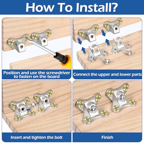 20 Pack L Bracket, Detachable Corner Brace, Heavy Duty Butterfly Metal Brackets with 80 Pcs Screws, Right Angle Support for Wood Furniture Cabinet Shelves Table Chair Bed, Silver