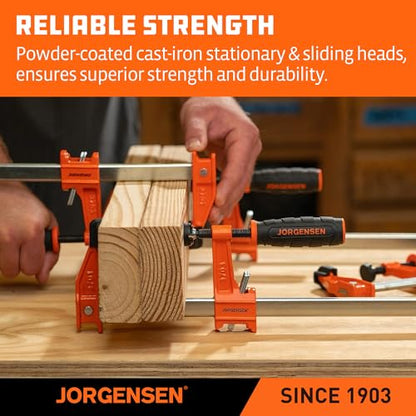 Jorgensen 36" Medium-Duty Steel Bar Clamp Set, 600 lbs Load Limit, 2-Pack - size: 36 Inch Medium Duty