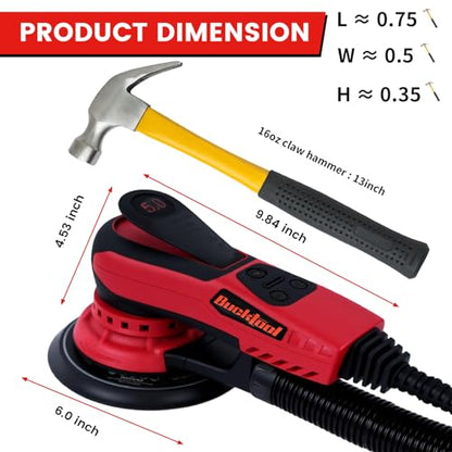BUCKTOOL 6-Inch Random Orbital Sander, 3A Brushless, 4000-10000 OPM