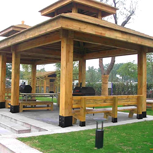8 Pcs 6"x 6" Post Base |(Inner Size 5.6x5.6) Post Brackets Kit| - size: 6"x 6", style: 8 Pcs