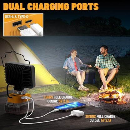 LED Work Light Compatible with DEWALT 20V Batteries, 130W 13000LM - color: 130W