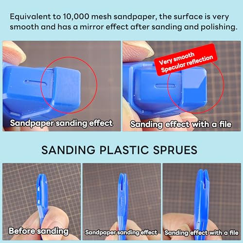 stedi Hobby Model Polishing Tools 4 PCS, Ultimate Precision Files - style: 4 PCS #10000 Grit Glass Files