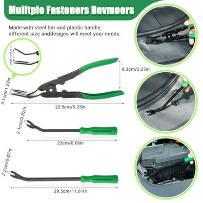 Uolor 415Pcs Trim Removal Tool, Car Panel Door Radio Removal Kit, Auto Push Pin Bumper Retainer Clip Set, Fastener Terminal Remover Tool Adhesive Cable Clips Auto Clip Pliers