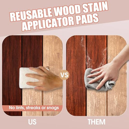 9 Pack Wood Stain Applicator Pads, Lint, Snag Free Applicator Pads