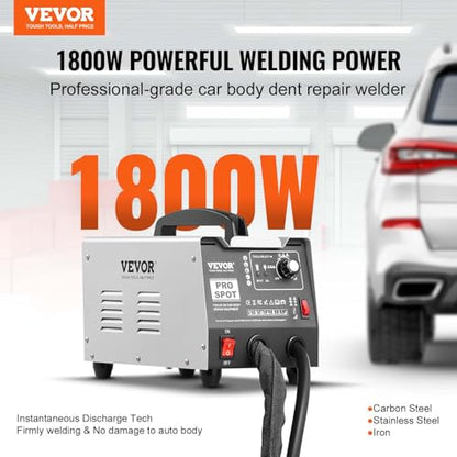 VEVOR Stud Welder Dent Repair Kit, 110V Auto Body Spot Welding Dent Puller Machine with 7 Welding Modes & Adjustable Power, 1.8KW Spot Welder Dent Removal Tool for Car, Truck Dent Repair - style: Manual Welding
