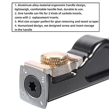HONGDUI 2-in-1 Carbide Wood Scraper, Aluminum Alloy Woodworking Scraper