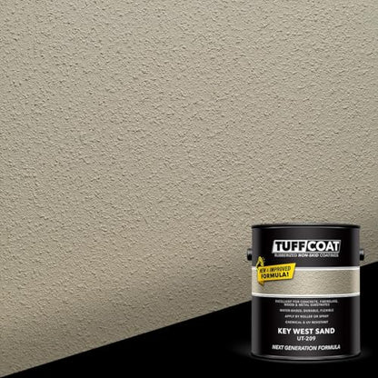 Tuff Coat Medium Texture Rubberized Non-Skid Deck Coating – Textured Non-Slip Safety Surface for Pool Decks, Docks, Boat Ramps, Patios, Walkways & High-Traffic Areas (UT-209 Key West Sand 5-gallon) - color: Key West Sand, size: 640 Fl Oz (Pack of 1)