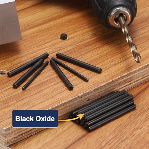 uxcell 50Pcs 1mm x 6mm Dowel Pins, 304 Stainless Steel Cylindrical Shelf Support Pegs Chamfered End Pin Rod Fasten Elements Metal Shelf Pegs, Black - size: 1mm x 6mm