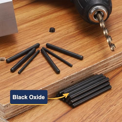 uxcell 50Pcs 1mm x 6mm Dowel Pins, 304 Stainless Steel Cylindrical Shelf Support Pegs Chamfered End Pin Rod Fasten Elements Metal Shelf Pegs, Black - size: 1mm x 6mm