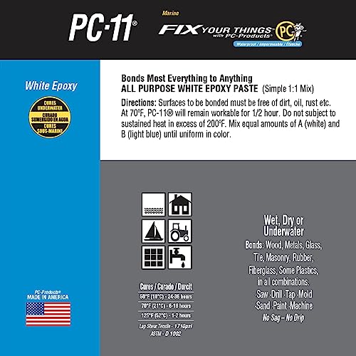 PC Products PC-11 Epoxy Adhesive Paste, Two-Part Marine Grade, 10 gal in Two Pails, Off White 900116 - size: 10 Gallon