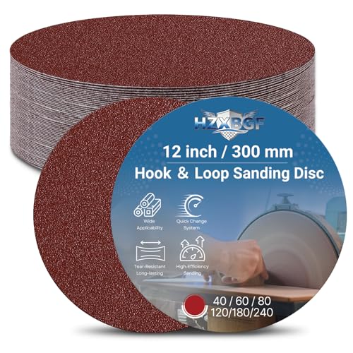 30Pcs 12 Inch Hook and Loop Sanding Discs, Sandpaper Pads for Bench Sander - style: 12 Inch Mix30PCS