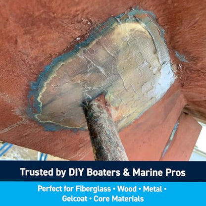 TotalBoat Polyester Structural Repair Putty - Marine Grade Long Strand Fiber Fiberglass Reinforced Filler for Boat and Automotive Repair - size: Quart Kit