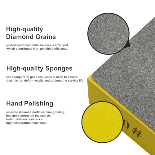 4pcs Diamond Hand Polishing Pads, Diamond Sanding Pads 60#,100#,200#,400# for Ceramic Tile Glass Grinding,Plane Sanding Blocks Polishing - size: 4PCS-60#-100#-200#-400#-Plane