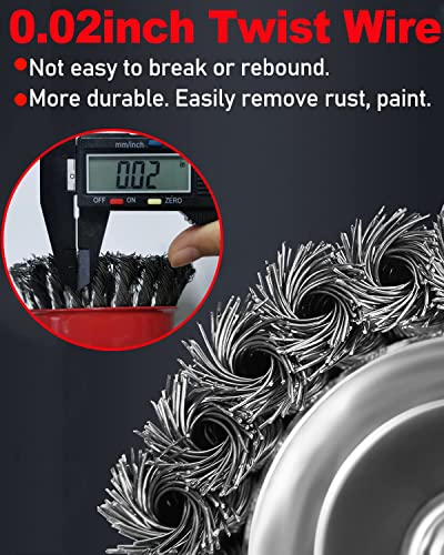 6-Piece, Angle Grinder Wire Wheel, 4 1/2" Angle Grinder Attachments - style: 2*3” Cup Brush + 2*4” Wheel Brush + 2* Steel Brush