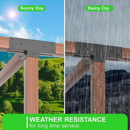 4-Way Pergola Brackets Kit for 4x4 Wood, 3.6 x 3.6 in, 2 Pack - color: 4-Way--2Pack
