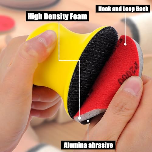 MAXMAN 20Pcs Sanding Sponge Set, 3" Foam Sanding Pads, 500-600Grit for Wood - style: 500-600 Grit