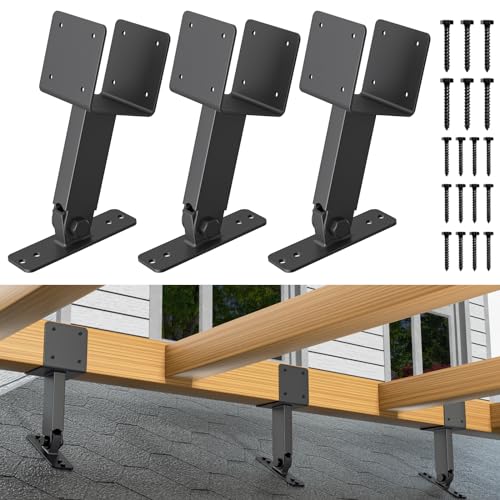 4x4 Heavy Duty Roof Riser Brackets Kit, 3PCS Adjustable Pergola Brackets - color: C, size: 3pcs
