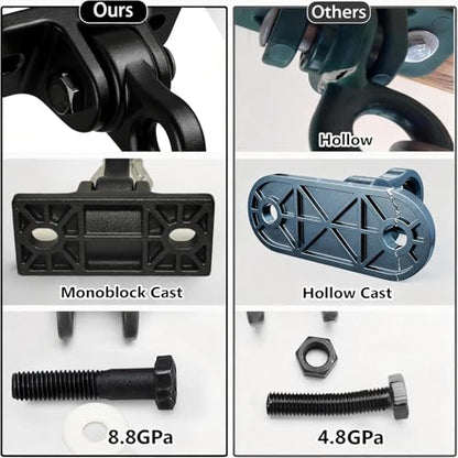 Heavy Duty Swing Hangers for Porch Wooden Sets Playground, 5000 lb Anti-Rust Aluminum Alloy Swing Hooks with Double Bearings Smooth Silent Rotation, Indoor Outdoor Hardware Kit Black 4 Pack