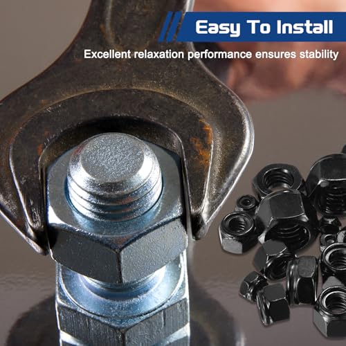 5Pcs 7/16"-14 Nylon Locking Hex Nuts 304 StainlessSteel Black - color: Black, size: 7/16"-14