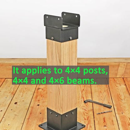 4x4 Post Anchor Connector (2 Pack), Stainless Steel Tie Bracket for 4x4 and 4x6 Wood Posts, Supporting Wood Beams - size: 4×4 - 4×6