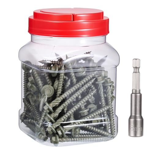 100 PCS #14X2-1/2” Heavy-Duty Timber Screws Exterior Structural Screw - size: #14x2-1/2"