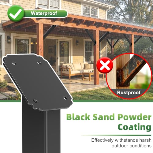 45 Degree Angle Support Bracket, Pergola Bracket Kit for 4x4 Wood Beams - size: 8Pack