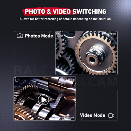 Ralcam Two-Way Articulating Borescope with Light, Slim Probe - style: 6.2mm Lens-3.3ft Semi-Rigid Cable
