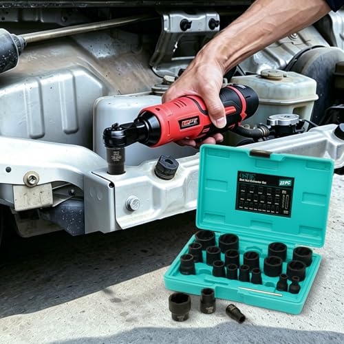 22Pcs Bolt Extractor Set, 8-27mm, 1/2" & 3/8" Drive - size: 22 Piece