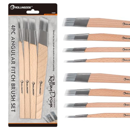ROLLINGDOG 8PCS Trim Paint Brush Detail Trim Brush Cutting in Brush - color: 8pc
