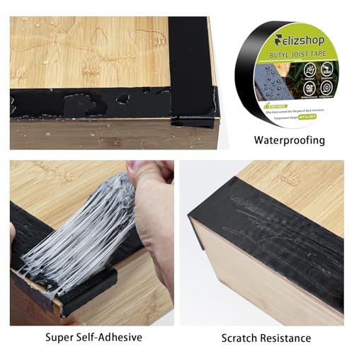 Joist Tape,1 5/8" x 50' Deck Joist Tape,Waterproof Seal Anti-Corrosion Butyl Tape,Flashing Tape for Deck, Joists, Beams Protection（10 Rolls） - style: 1 5/8"x 50'-10 Rolls