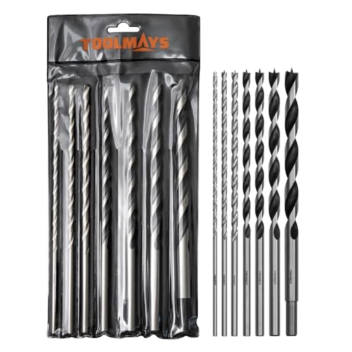 Extra Long 9.05" Brad Point Wood Drill Bit Set Imperial - size: Extra Long