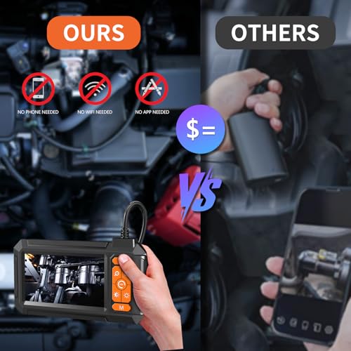 Daxiongmao Endoscope Camera with Light, 1080P HD Borescope - color: Orange